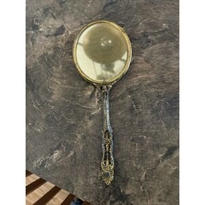 VTG Gilded Ornate Hand Mirror Frame Only with Detailed Golden Handle